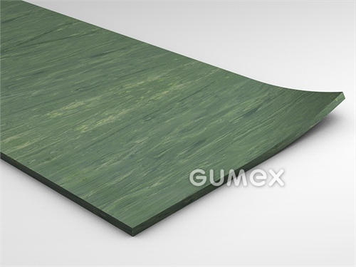 Gumová podlahovina GW CIVI, hrúbka 3mm, šírka 1250mm, 85°ShA, SBR, dezén hladký, -20°C/+60°C, zelená